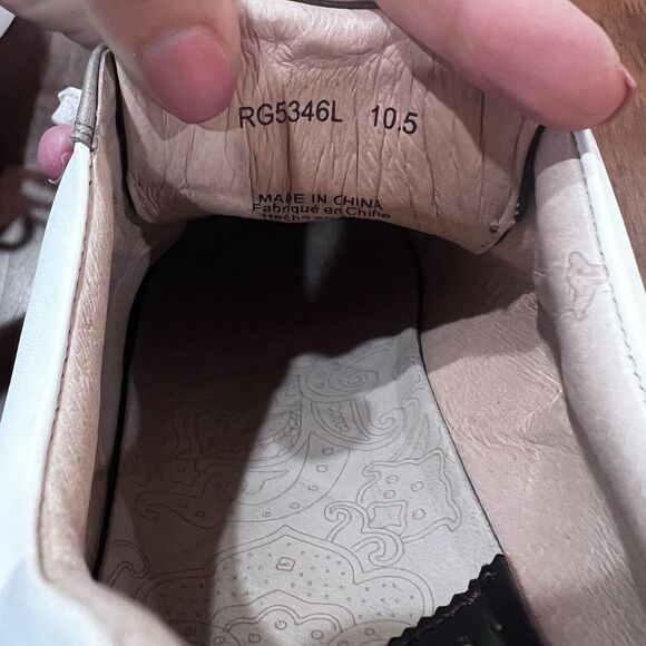 Robert Graham Trixie RG5346L Men’s 10.5 White Tan Black Leather Low Top Sneakers - Picture 8 of 10